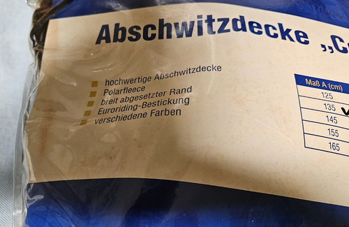 Abschwitzdecke 135 von - 135, cm